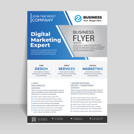 Abstract professional blue flyer template