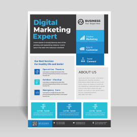 Beautiful professional blue flyer template