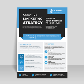 Professional blue business flyer template