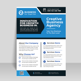 High quality blue professional flyer