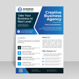 Blue professional flyer template
