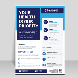 Vector abstract business flyer template for free