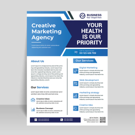 Professional corporate print ready digital flyer template