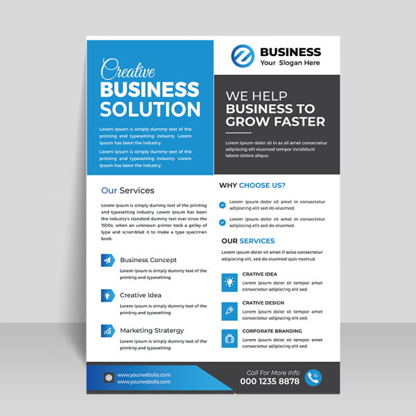 Corporate blue black professional flyer template - freepng