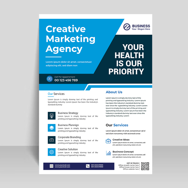 Blue creative business flyer template - freepng