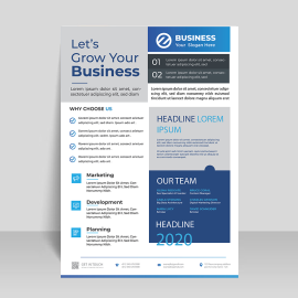 Blue professional corporate flyer template