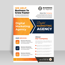 Orange black abstract flyer design