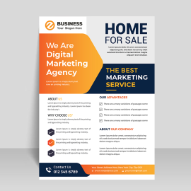 Abstract orange flyer for business