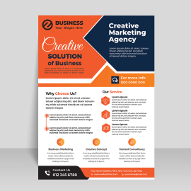 Abstract business flyer template for business solutions