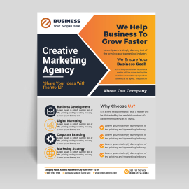 Grey orange vector flyer template