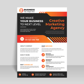 Black red abstract flyer business template