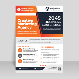 Vector corporate flyer template for free