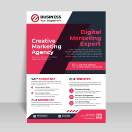 Abstract red flyer vector template