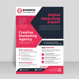 Professional black pink flyer template