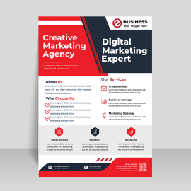 Black abstract red professional flyer