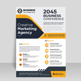 Modern Premium yellow flyer template for free