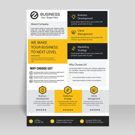 Yellow abstract flyer template