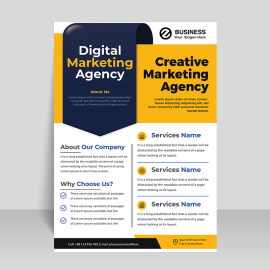 Yellow orange business flyer template