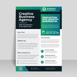 Teal green business flyer design template