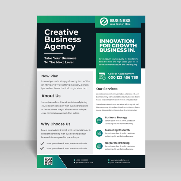 Teal green business flyer design template - freepng