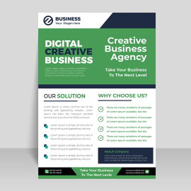 Corporate professional informational vector flyer template