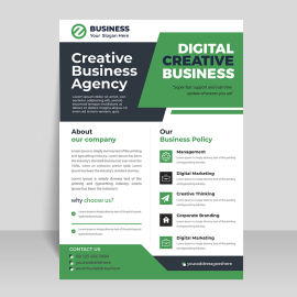 Green abstract professional attractive vector flyer design