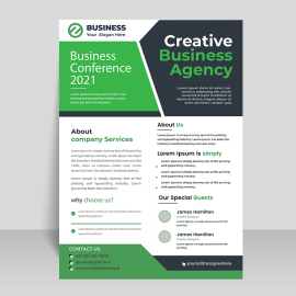 Green professional flyer template free vector