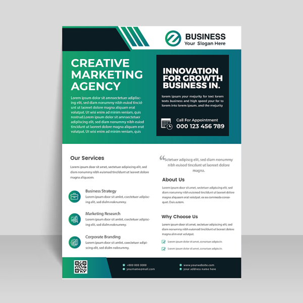 Teal Green Corporate Business Flyer Template - Freepng