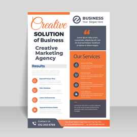 Orange grey abstract corporate template