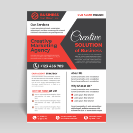Business red black flyer abstract template
