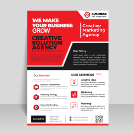 Abstract Red flyer template vector