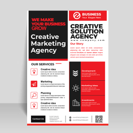 Business flyer template Black corporate
