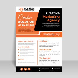 Black orange business template abstract style