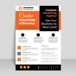 Business orange creative flyer template