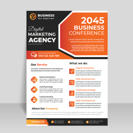 Abstract style corporate flyer template