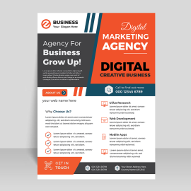 Attractive orange color flyer template