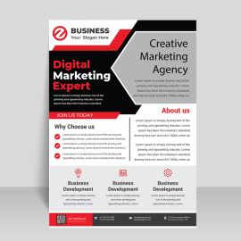 Abstract black grey flyer template