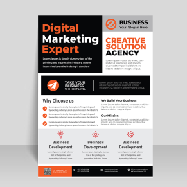 Professional black abstract flyer template