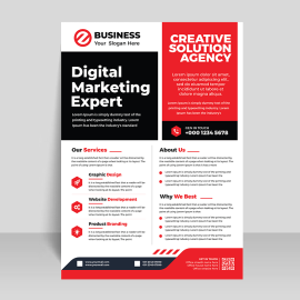 Attractive red and black flyer template