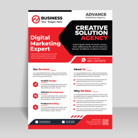 Professional red black flyer template