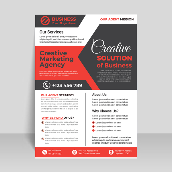 Business red black flyer abstract template - freepng