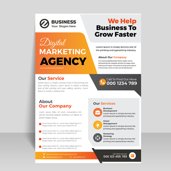 Free digital marketing agency flyer ready to print - freepng