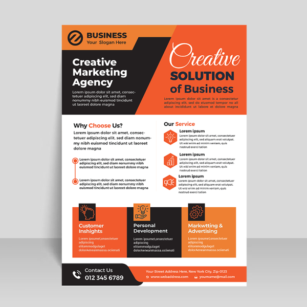 Business vertical professional flyer design - freepng