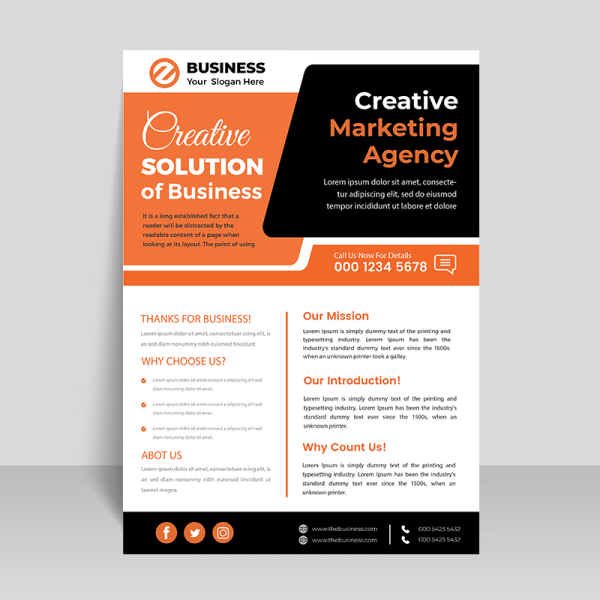 Black orange business template abstract style - freepng