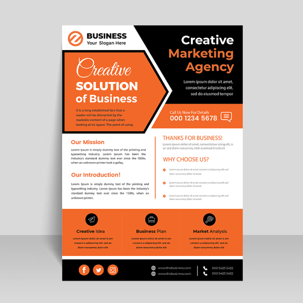 Creative business flyer vector - freepng