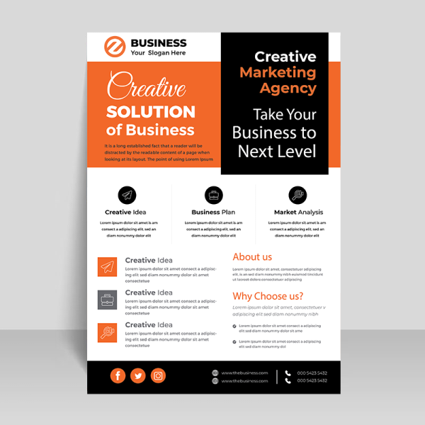 Business orange creative flyer template - freepng