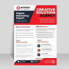 Abstract flat free premium flyer template