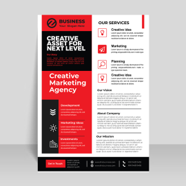 Black Red color business flyer template