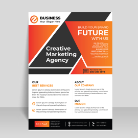 Abstract orange flyer for corporate business