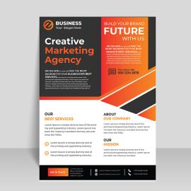 Vector orange business flyer
